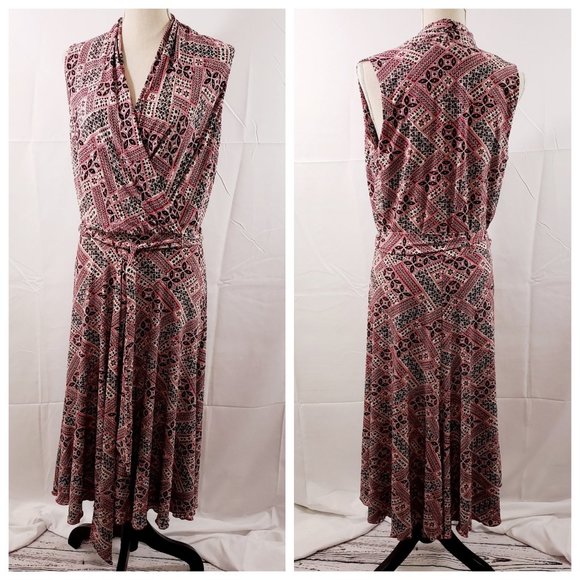 Karen Kane Dresses & Skirts - Karen Kane V-Neck Wrap Front Belted Modest Dress